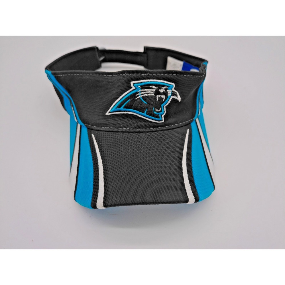 2007 Reebok NFL Carolina Panthers Sun Visor Hat Cotton Black/Blue With Tags